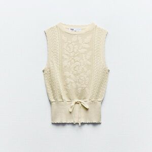 Zara Ecru Knit Top